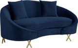 Serpentine Velvet Loveseat - Stylish Contemporary Design with Plush Comfort and Elegant Gold Legs