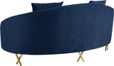 Serpentine Velvet Loveseat - Stylish Contemporary Design with Plush Comfort and Elegant Gold Legs