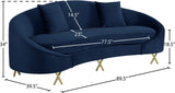 Serpentine Velvet Contemporary Sofa - Elegant Design with Plush Comfort and Gold Steel Legs for Chic Homes
