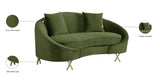 Serpentine Velvet Loveseat - Stylish Contemporary Design with Plush Comfort and Elegant Gold Legs