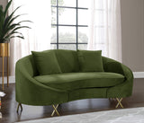 Serpentine Velvet Loveseat - Stylish Contemporary Design with Plush Comfort and Elegant Gold Legs