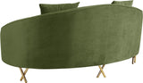 Serpentine Velvet Loveseat - Stylish Contemporary Design with Plush Comfort and Elegant Gold Legs