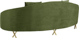 Serpentine Velvet Contemporary Sofa - Elegant Design with Plush Comfort and Gold Steel Legs for Chic Homes