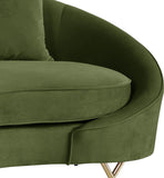 Serpentine Velvet Contemporary Sofa - Elegant Design with Plush Comfort and Gold Steel Legs for Chic Homes