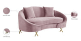 Serpentine Velvet Loveseat - Stylish Contemporary Design with Plush Comfort and Elegant Gold Legs