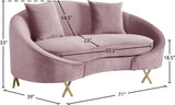 Serpentine Velvet Loveseat - Stylish Contemporary Design with Plush Comfort and Elegant Gold Legs