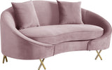 Serpentine Velvet Loveseat - Stylish Contemporary Design with Plush Comfort and Elegant Gold Legs
