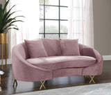 Serpentine Velvet Loveseat - Stylish Contemporary Design with Plush Comfort and Elegant Gold Legs