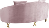 Serpentine Velvet Loveseat - Stylish Contemporary Design with Plush Comfort and Elegant Gold Legs