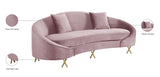 Serpentine Velvet Contemporary Sofa - Elegant Design with Plush Comfort and Gold Steel Legs for Chic Homes