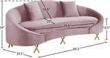 Serpentine Velvet Contemporary Sofa - Elegant Design with Plush Comfort and Gold Steel Legs for Chic Homes