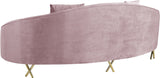 Serpentine Velvet Contemporary Sofa - Elegant Design with Plush Comfort and Gold Steel Legs for Chic Homes