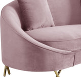 Serpentine Velvet Contemporary Sofa - Elegant Design with Plush Comfort and Gold Steel Legs for Chic Homes