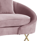 Serpentine Velvet Contemporary Sofa - Elegant Design with Plush Comfort and Gold Steel Legs for Chic Homes