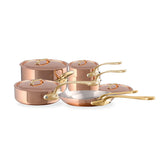 Mauviel M'Heritage M'250 B 10-Piece Cookware Set, Brass Handles
