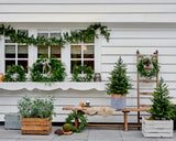 Grandis Set 2 Pre-Lit Trees, Wreath, & Garland Battery Operated