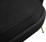 Gardenia Contemporary Loveseat with Deep Channel Tufting and Glam Gold Chrome Legs for Stylish Comfort
