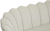 Gardenia Contemporary Loveseat with Deep Channel Tufting and Glam Gold Chrome Legs for Stylish Comfort