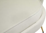 Gardenia Contemporary Loveseat with Deep Channel Tufting and Glam Gold Chrome Legs for Stylish Comfort