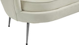 Gardenia Contemporary Loveseat with Deep Channel Tufting and Glam Gold Chrome Legs for Stylish Comfort