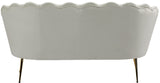 Gardenia Contemporary Loveseat with Deep Channel Tufting and Glam Gold Chrome Legs for Stylish Comfort