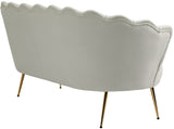 Gardenia Contemporary Loveseat with Deep Channel Tufting and Glam Gold Chrome Legs for Stylish Comfort