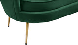 Gardenia Contemporary Loveseat with Deep Channel Tufting and Glam Gold Chrome Legs for Stylish Comfort