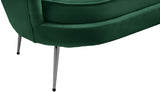 Gardenia Contemporary Loveseat with Deep Channel Tufting and Glam Gold Chrome Legs for Stylish Comfort