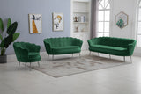 Gardenia Contemporary Loveseat with Deep Channel Tufting and Glam Gold Chrome Legs for Stylish Comfort