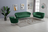 Gardenia Contemporary Loveseat with Deep Channel Tufting and Glam Gold Chrome Legs for Stylish Comfort