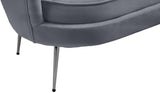 Gardenia Contemporary Loveseat with Deep Channel Tufting and Glam Gold Chrome Legs for Stylish Comfort