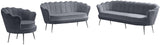 Gardenia Contemporary Loveseat with Deep Channel Tufting and Glam Gold Chrome Legs for Stylish Comfort