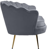 Gardenia Contemporary Loveseat with Deep Channel Tufting and Glam Gold Chrome Legs for Stylish Comfort