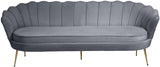 Gardenia Luxe Velvet Sofa with Glam Gold Chrome Legs and Deep Channel Tufting for Modern Elegance
