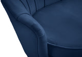 Gardenia Contemporary Loveseat with Deep Channel Tufting and Glam Gold Chrome Legs for Stylish Comfort