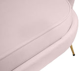 Gardenia Contemporary Loveseat with Deep Channel Tufting and Glam Gold Chrome Legs for Stylish Comfort