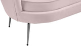 Gardenia Contemporary Loveseat with Deep Channel Tufting and Glam Gold Chrome Legs for Stylish Comfort