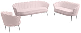Gardenia Contemporary Loveseat with Deep Channel Tufting and Glam Gold Chrome Legs for Stylish Comfort
