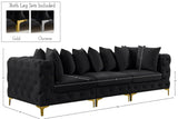 Tremblay Modular Sofa with Luxurious Velvet, Deep Button Tufting & Customizable Gold Chrome Legs