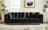 Tremblay Modular Sofa with Luxurious Velvet, Deep Button Tufting & Customizable Gold Chrome Legs