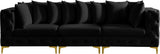 Tremblay Modular Sofa with Luxurious Velvet, Deep Button Tufting & Customizable Gold Chrome Legs