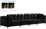 Tremblay Modular Sofa with Luxurious Velvet, Deep Button Tufting & Customizable Gold Chrome Legs