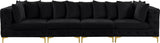 Tremblay Modular Sofa with Luxurious Velvet, Deep Button Tufting & Customizable Gold Chrome Legs