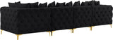 Tremblay Modular Sofa with Luxurious Velvet, Deep Button Tufting & Customizable Gold Chrome Legs