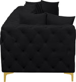 Tremblay Modular Sofa with Luxurious Velvet, Deep Button Tufting & Customizable Gold Chrome Legs