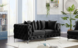 Tremblay Modular Sofa with Luxurious Velvet, Deep Button Tufting & Customizable Gold Chrome Legs