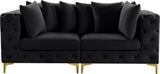 Tremblay Modular Sofa with Luxurious Velvet, Deep Button Tufting & Customizable Gold Chrome Legs