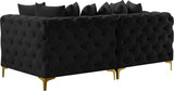 Tremblay Modular Sofa with Luxurious Velvet, Deep Button Tufting & Customizable Gold Chrome Legs