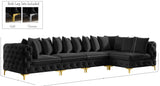 Tremblay Velvet Modular Sectional Sofa - Stylish Deep Button Tufting & Gold Chrome Legs Included
