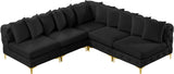 Tremblay Velvet Modular Sectional Sofa - Stylish Deep Button Tufting & Gold Chrome Legs Included